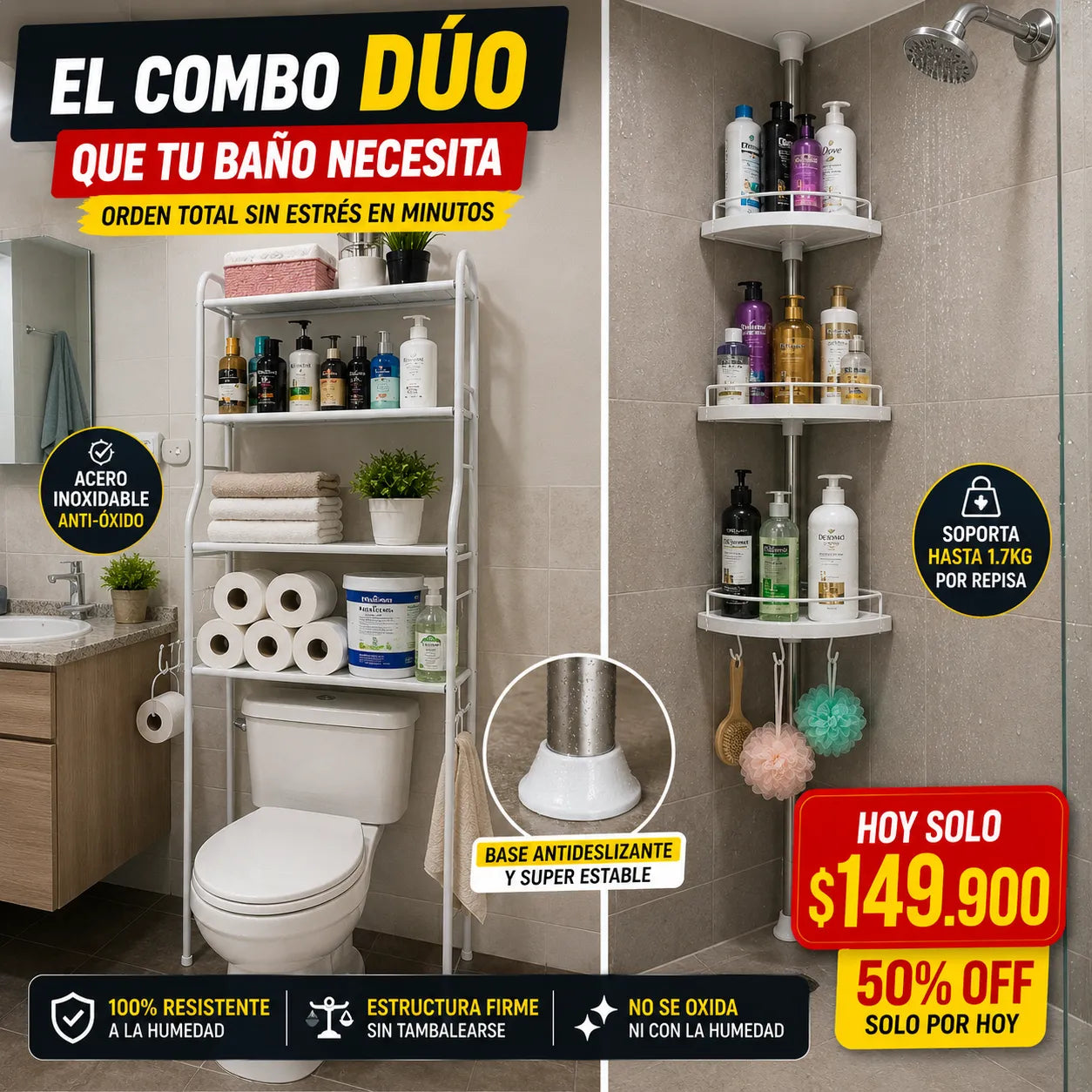Combo Dúo Organizador para Baño