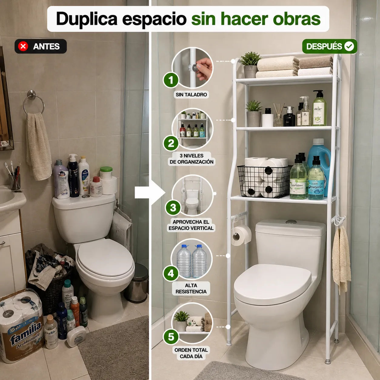 Combo Dúo Organizador para Baño