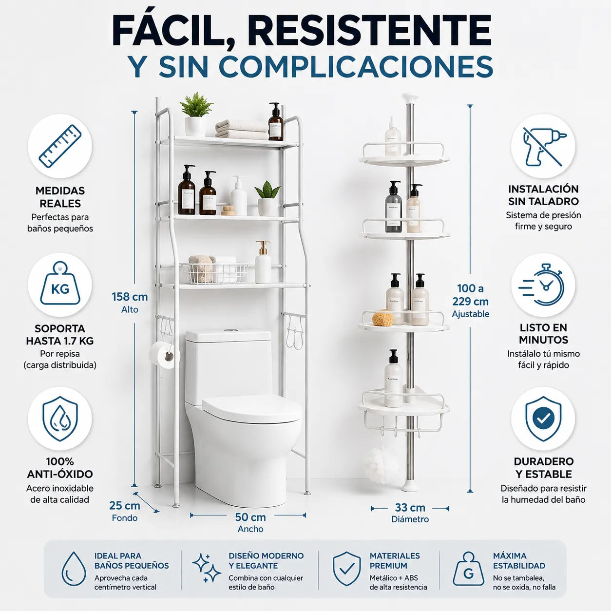Combo Dúo Organizador para Baño