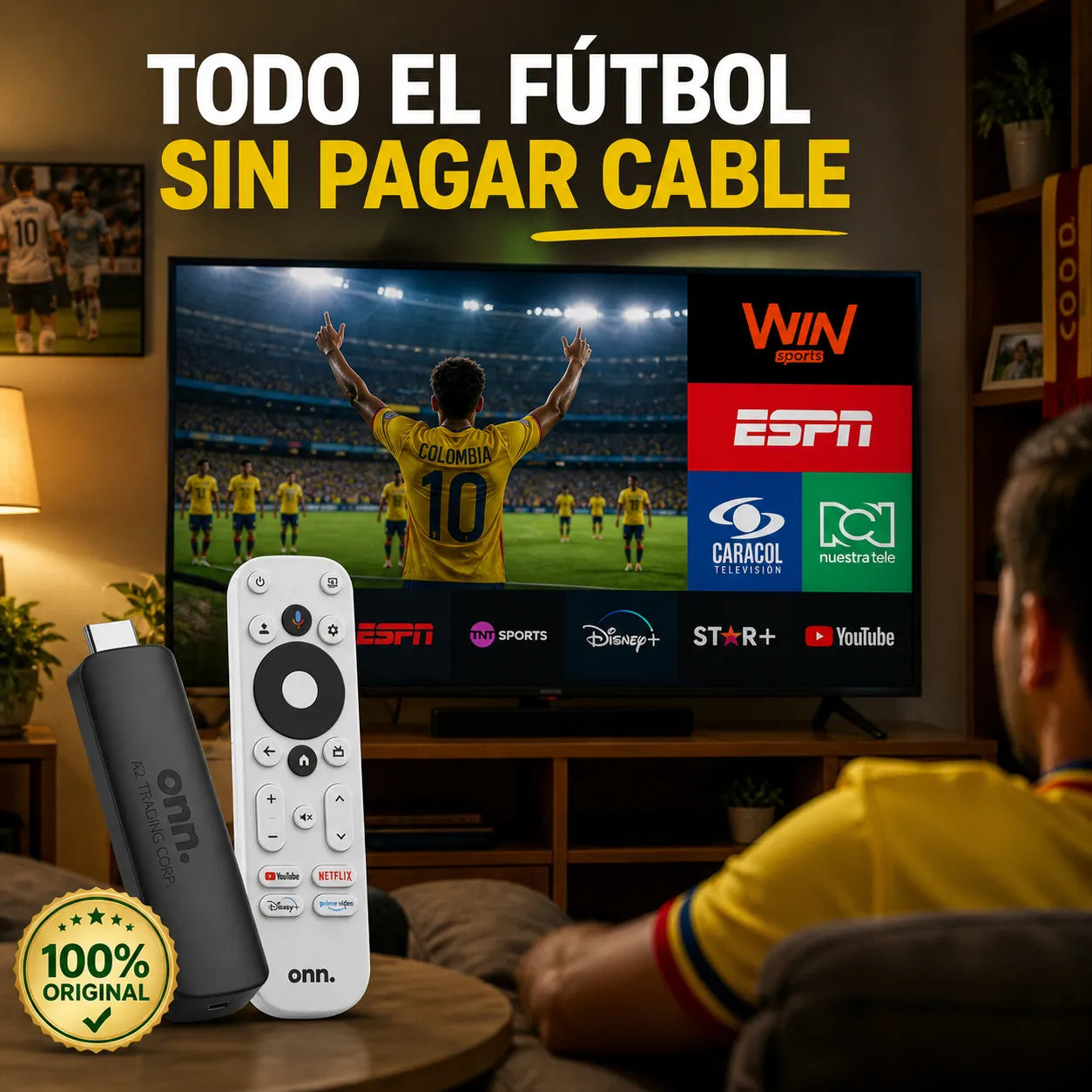 Decodificador SmarTV 4K - Dispositivo de Streaming Onn Google TV