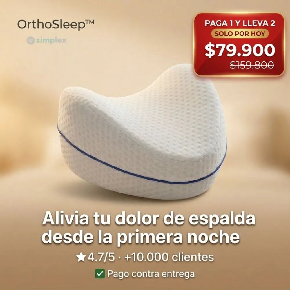 Almohada Ortopédica OrthoSleep™ | Alivia el Dolor en Espalda, Cadera y Rodillas