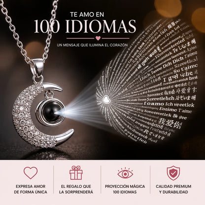 Collar Luna Te Amo en 100 Idiomas